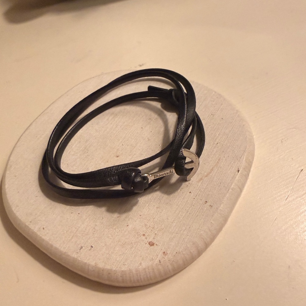 Black Leather Wrap Bracelet by Miansai